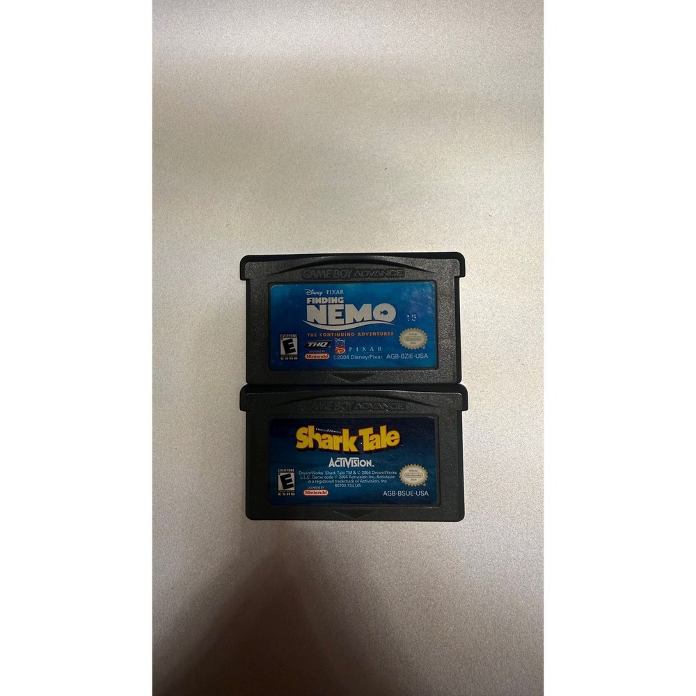 Finding Nemo &‎ Shark Tale Nintendo Game Boy Advance GBA Game Bundle Lot of 2